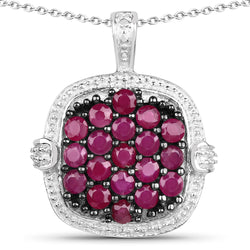 1.43 Carat Genuine Ruby .925 Sterling Silver Pendant