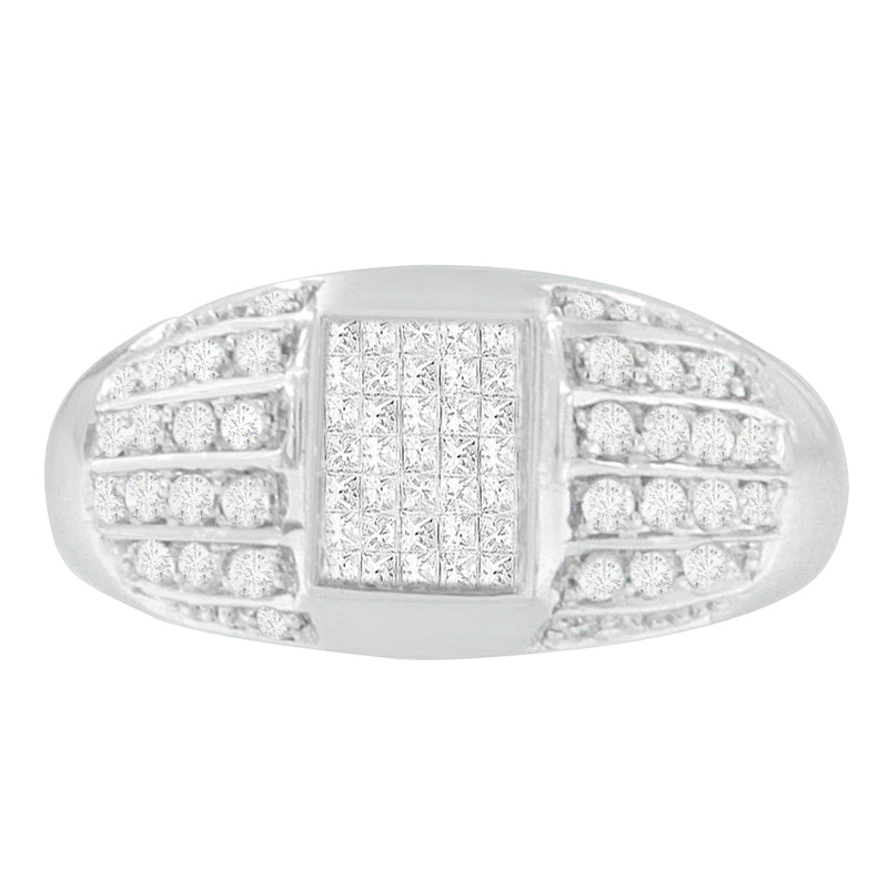 14K White Gold 3/4ct TDW Round and Princess-cut Diamond Ring (G-H SI2-I1)