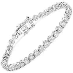 1.26 Carat Genuine White Diamond 18K White Gold Bracelet