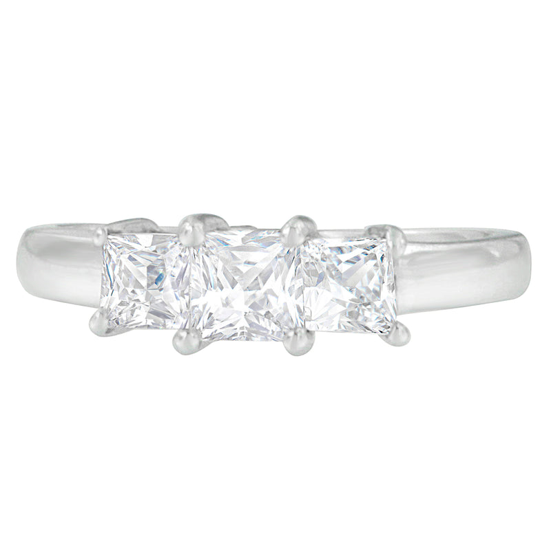 14K White Gold 1ct TDW Princess cut Diamond Ring (G-H SI1-SI2)