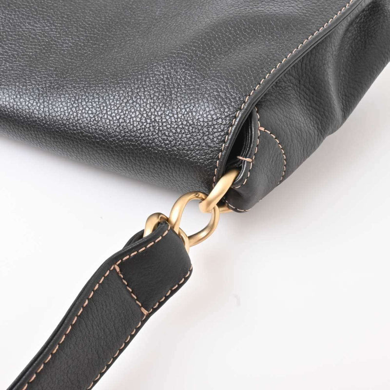 Chanel Womens Leather Shoulder Bag Black