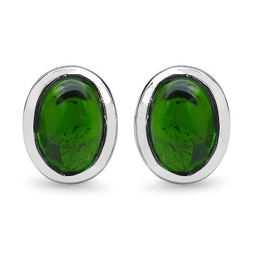 2.40 Carat Genuine Chrome Diopside .925 Sterling Silver Earrings