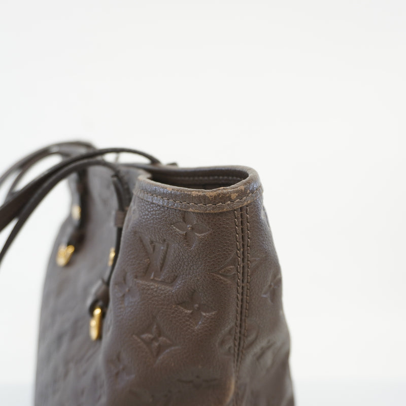 Auth Louis Vuitton Monogram Empreinte M93237 Womens Shoulder BagTote Bag Earth