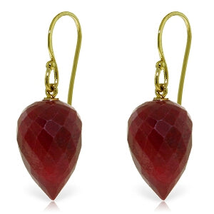 26.1 Carat 14K Solid Yellow Gold Rosanna Ruby Earrings