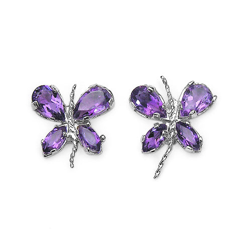 1.16 Carat Genuine Amethyst .925 Sterling Silver Earrings