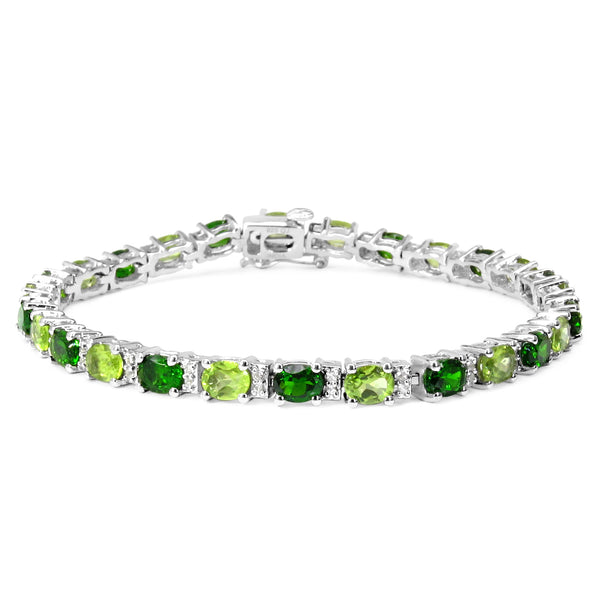 9.46 Carat Genuine Multi Stones Sterling Silver Bracelet