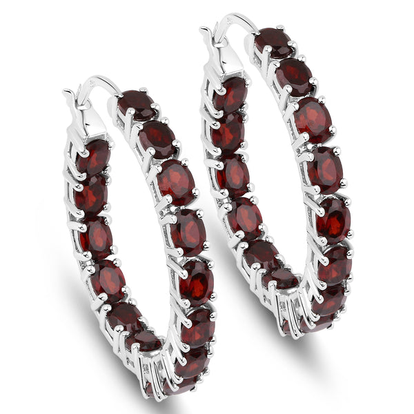 6.00 Carat Genuine Garnet .925 Sterling Silver Earrings