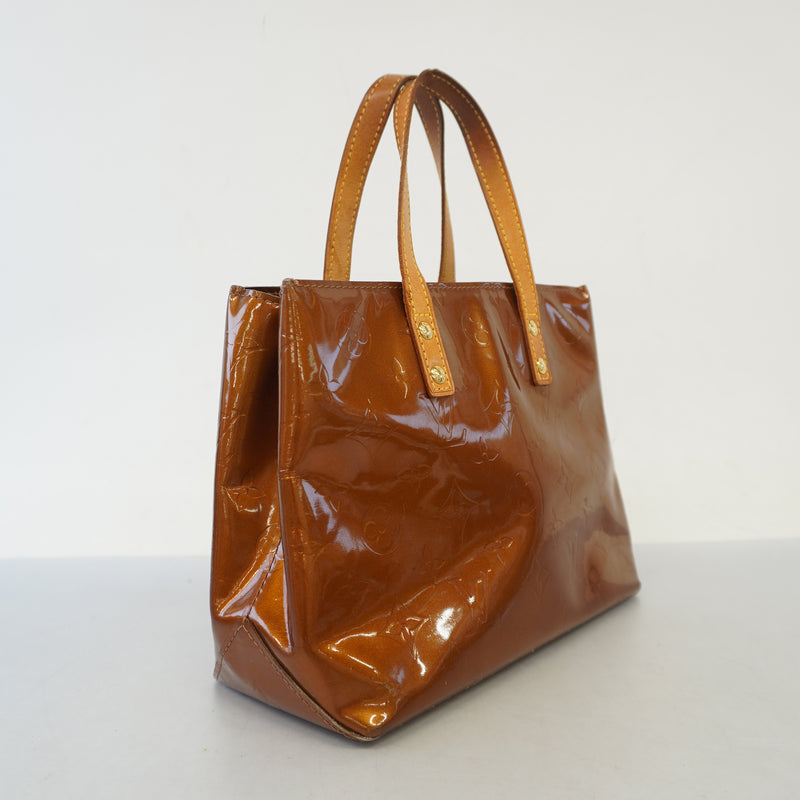 Auth Louis Vuitton Monogram Vernis Lead PM M91146 Womens Handbag Bronze