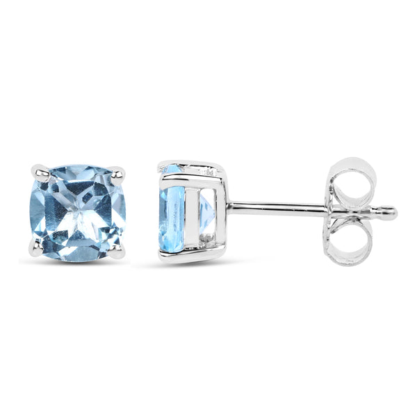 2.40 Carat Genuine Blue Topaz .925 Sterling Silver Earrings