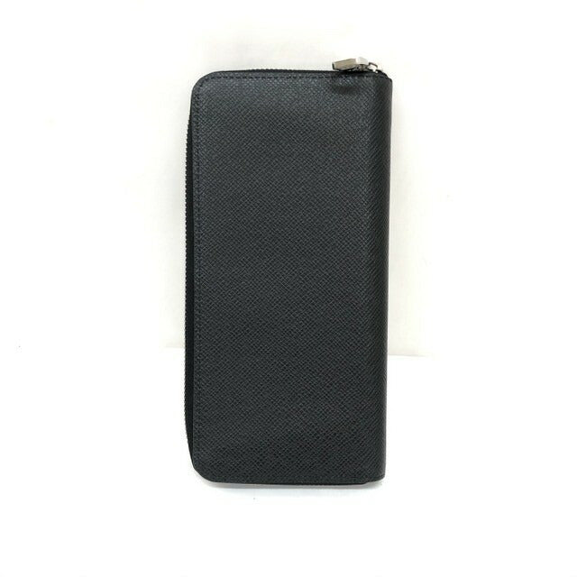 LOUIS VUITTON Louis Vuitton Long Wallet M30503 Zippy Vertical Noir Taiga LV Round Leather Mens