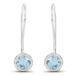 2.96 Carat Genuine Blue Topaz .925 Sterling Silver Earrings