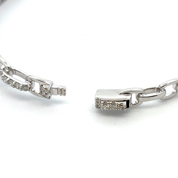 Genuine 3.35ct Diamond Bangle Bracelet 14KT White Gold