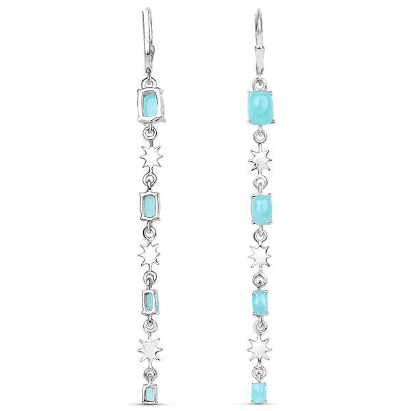 4.54 Carat Genuine Amazonite .925 Sterling Silver Earrings