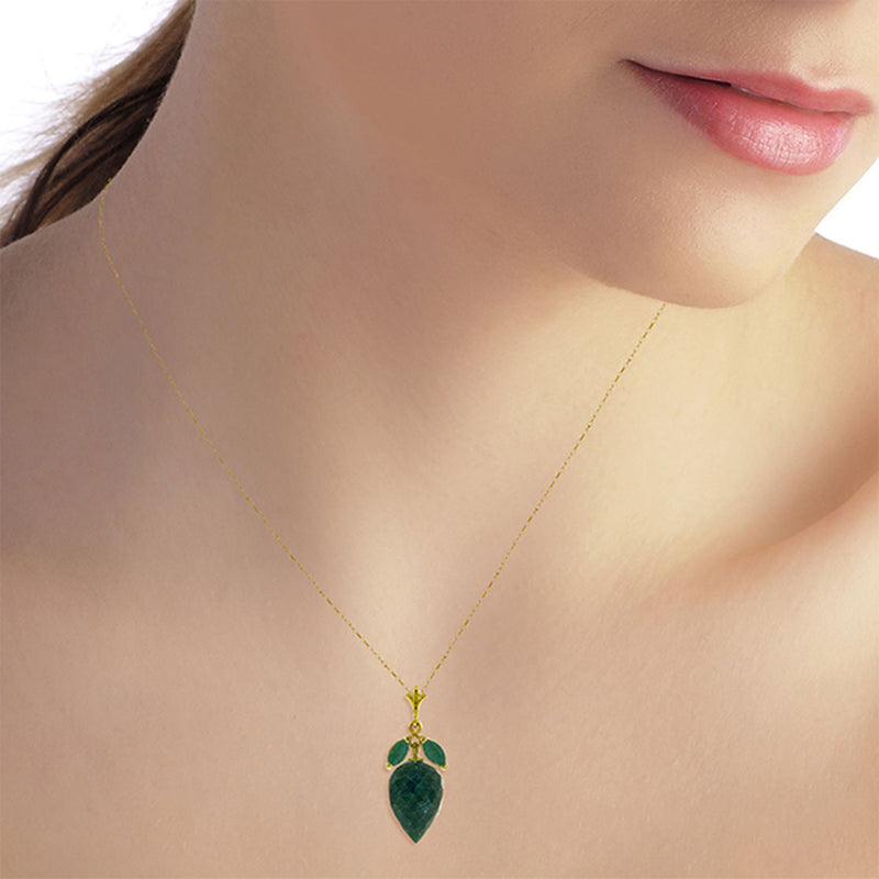 13.4 Carat 14K Solid Yellow Gold Conversation Overheard Emerald Necklace