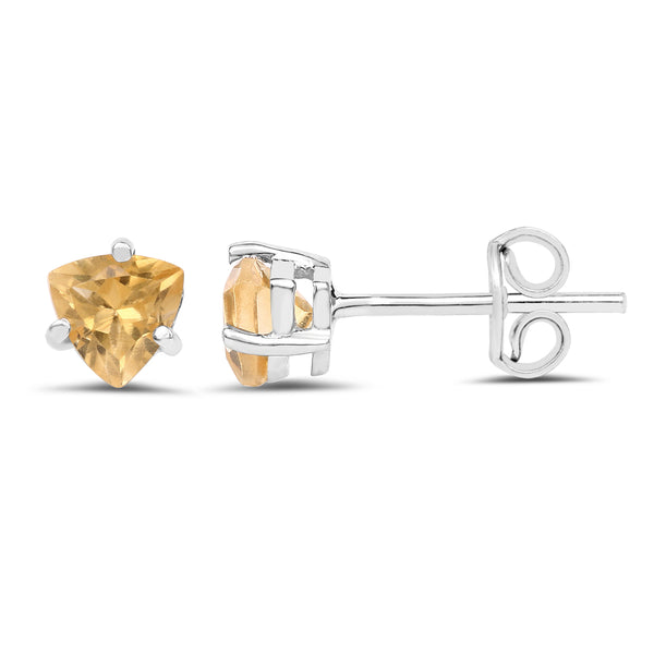 0.90 Carat Genuine Citrine .925 Sterling Silver Earrings