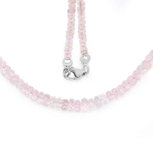 60.00 Carat Genuine Morganite .925 Sterling Silver Necklace