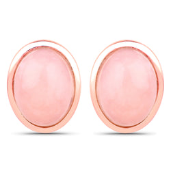 1.50 Carat Genuine Pink Opal .925 Sterling Silver Earrings