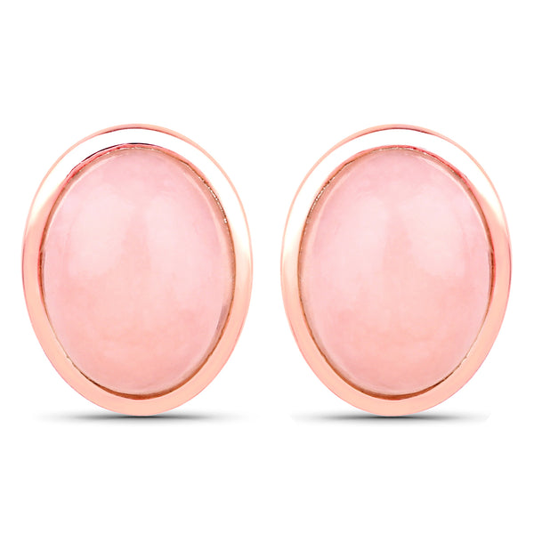 1.50 Carat Genuine Pink Opal .925 Sterling Silver Earrings