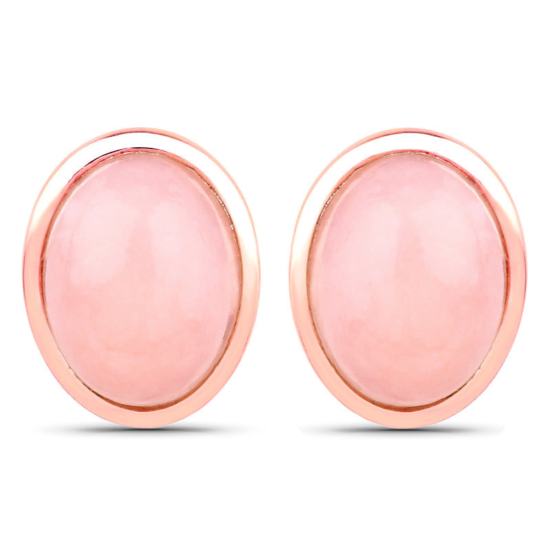 1.50 Carat Genuine Pink Opal .925 Sterling Silver Earrings