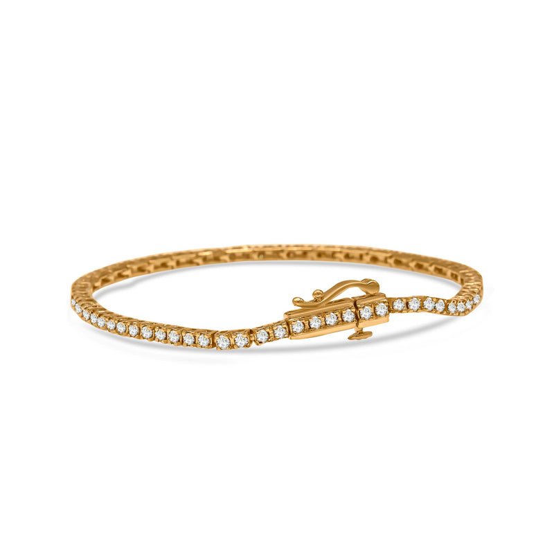 10K Yellow Gold Plated .925 Sterling Silver 2.0 Cttw Champagne Diamond Tennis 7" Bracelet (Champagne Color, I3 Clarity)