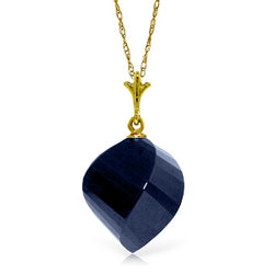 15.25 Carat 14K Solid Yellow Gold Necklace Twisted Briolette Sapphire