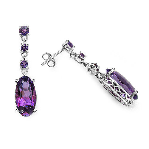 9.63 Carat Genuine Amethyst .925 Sterling Silver Earrings