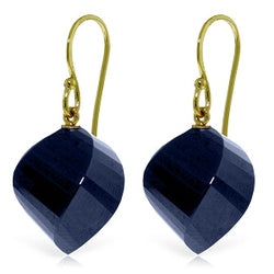 30.5 Carat 14K Solid Yellow Gold Ella Sapphire Earrings