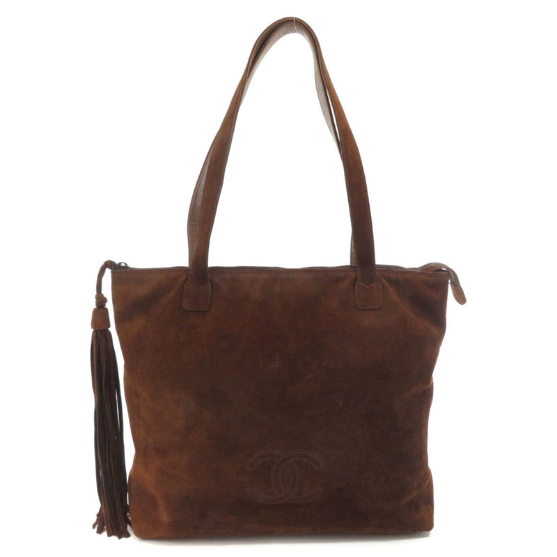 Chanel Coco Mark Tote Bag Suede Ladies