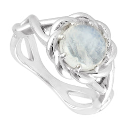 Band Ring Size Studded Moonstone Gemstone 925 Sterling Silver Handmade Jewelry