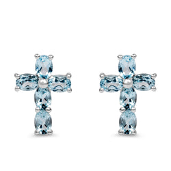 2.00 Carat Genuine Blue Topaz .925 Sterling Silver Earrings