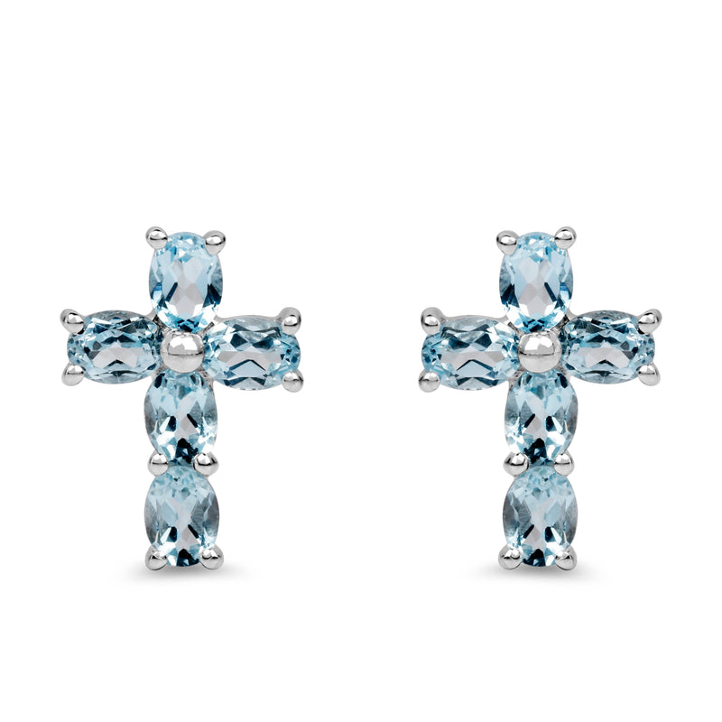 2.00 Carat Genuine Blue Topaz .925 Sterling Silver Earrings