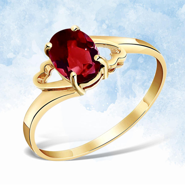 0.9 Carat 14K Solid Yellow Gold Nearly Outstanding Garnet Ring