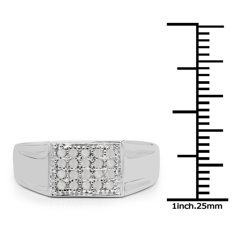 0.30 Carat Genuine White Diamond .925 Sterling Silver Ring