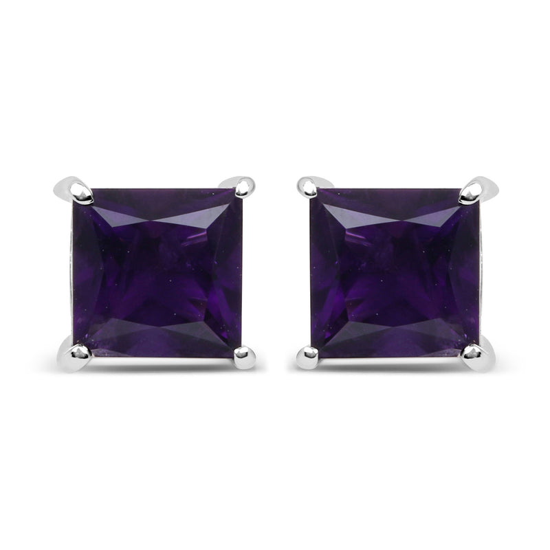 2.00 Carat Genuine Amethyst .925 Sterling Silver Earrings