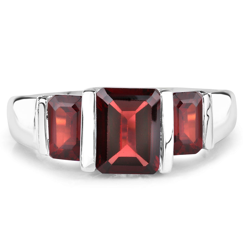 3.45 Carat Genuine Garnet .925 Sterling Silver Ring