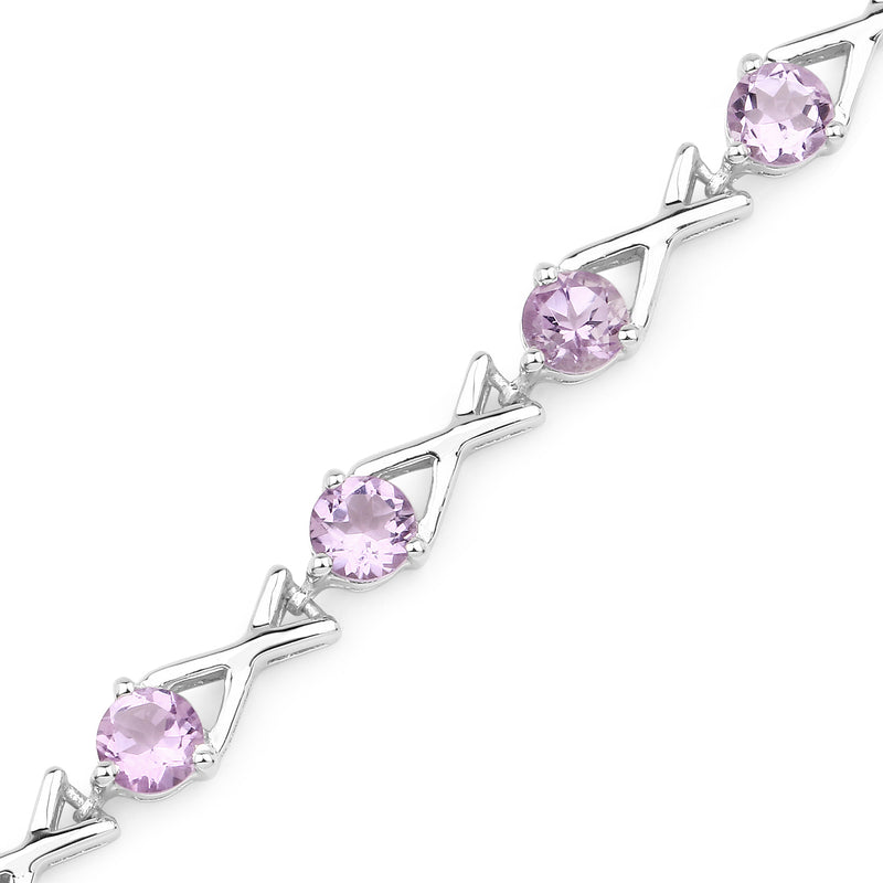 5.85 Carat Genuine Amethyst .925 Sterling Silver Bracelet