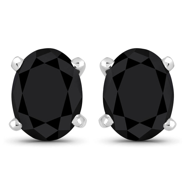 2.41 Carat Genuine Black Diamond 14K White Gold Earrings