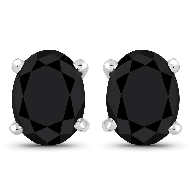 2.41 Carat Genuine Black Diamond 14K White Gold Earrings