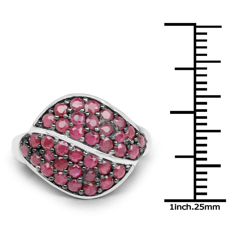 1.72 Carat Genuine Ruby .925 Sterling Silver Ring