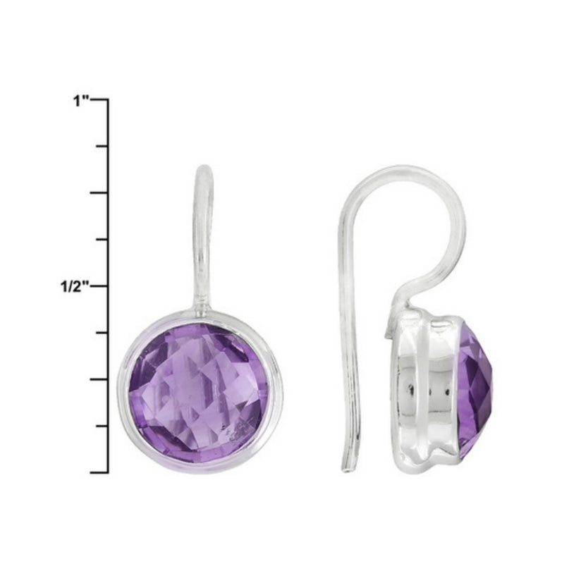 925 Sterling Silver Women Stud Earring Brazilian Amethyst