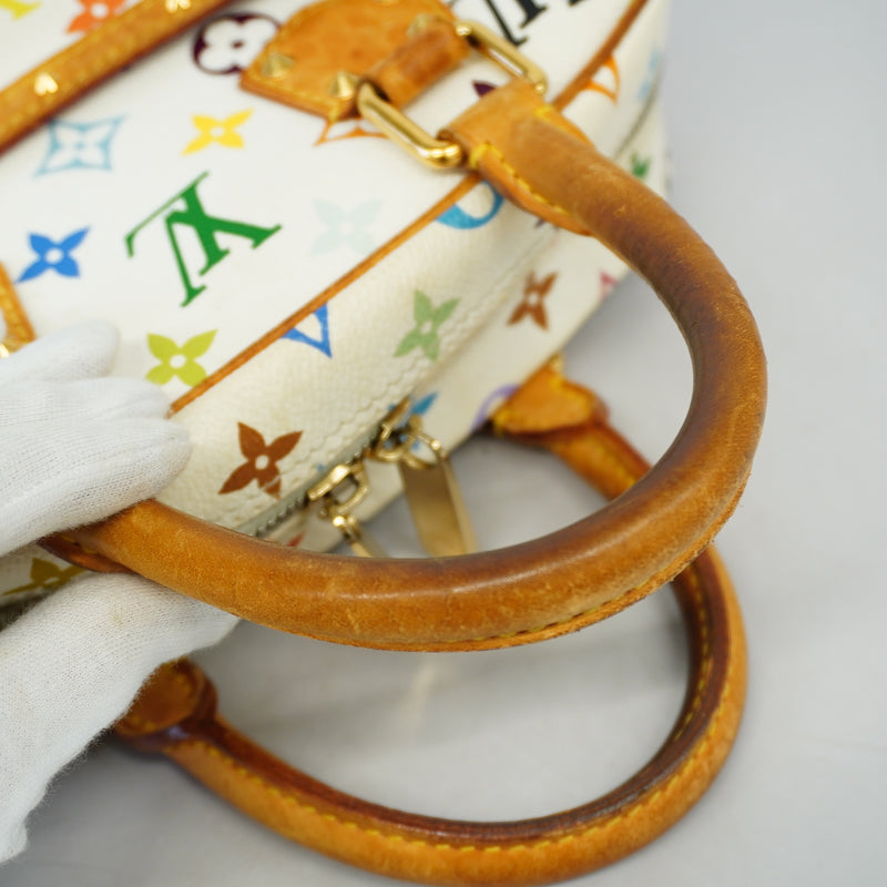 Auth Louis Vuitton Monogram Multicolore Trueville M92663 Womens Handbag Blanc