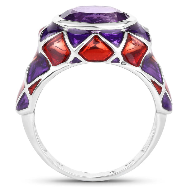 2.20 Carat Genuine Amethyst .925 Sterling Silver Ring