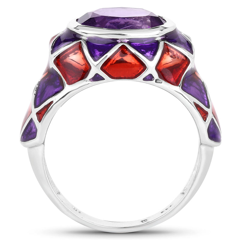 2.20 Carat Genuine Amethyst .925 Sterling Silver Ring