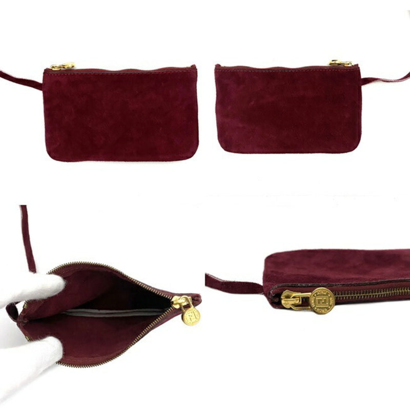 Fendi Backpack Bordeaux 228-257430-049 Suede FENDI Mesh AmiAmi Ladies Red