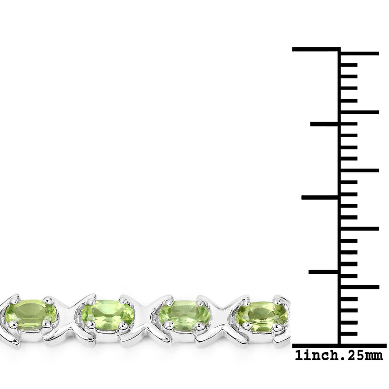 5.29 Carat Genuine Peridot .925 Sterling Silver Bracelet