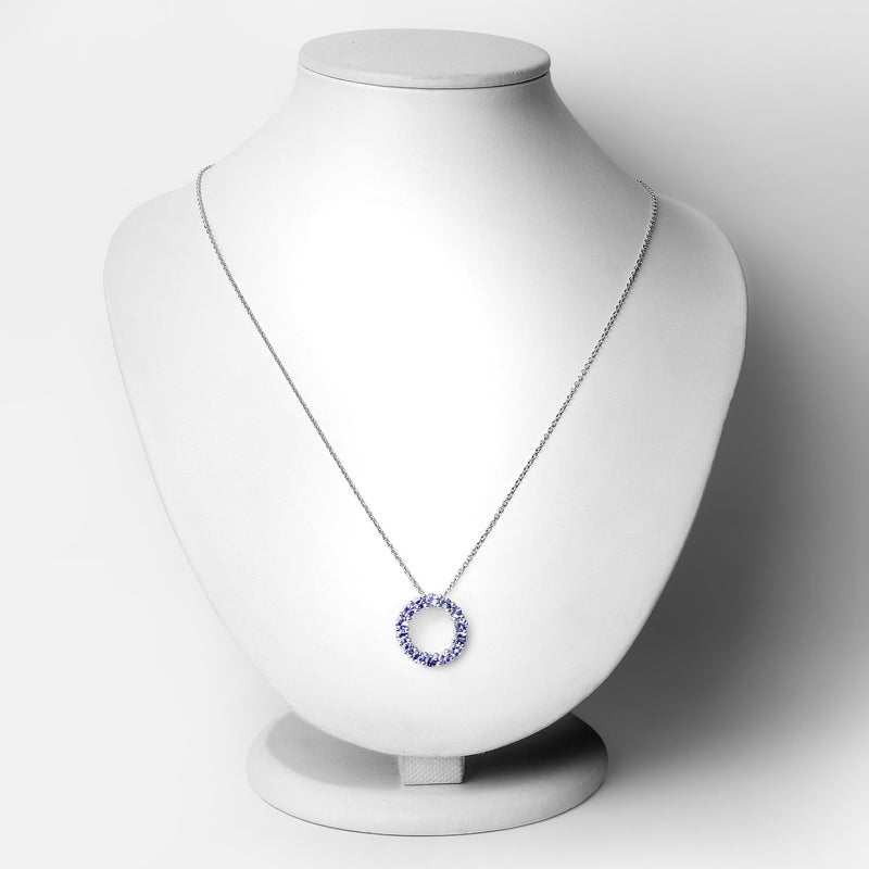 1.40 Carat Genuine Tanzanite .925 Sterling Silver Pendant