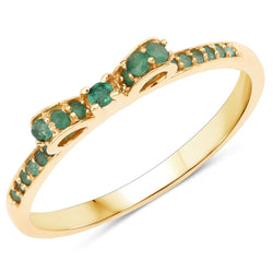 0.27 Carat Genuine Zambian Emerald 14K Yellow Gold Ring