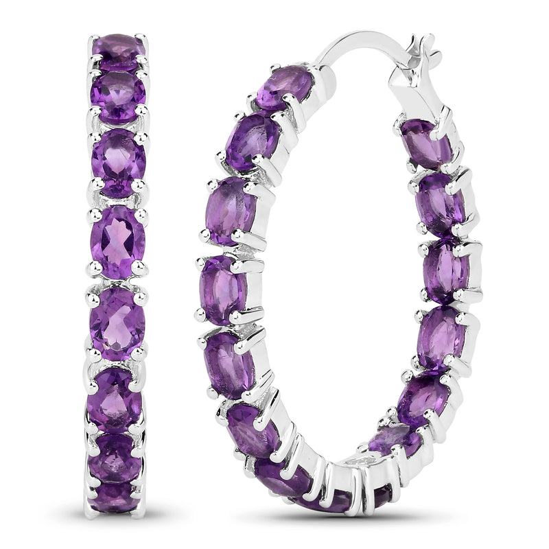 4.80 Carat Genuine Amethyst .925 Sterling Silver Earrings