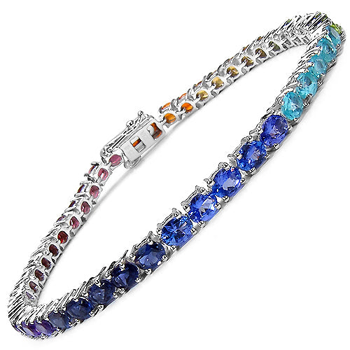 8.73 Carat Genuine Amethyst .925 Sterling Silver Bracelet