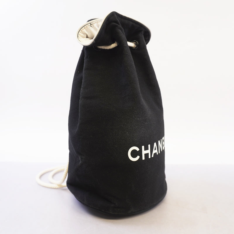 Auth Chanel Shoulder Bag Novelty Canvas Black